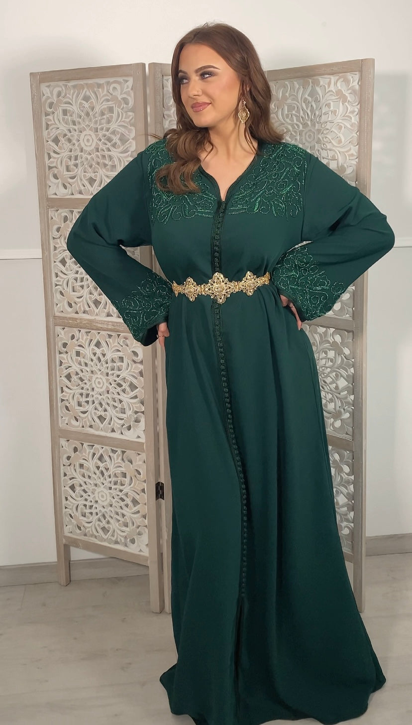 Caftan Lamya, Vert Émeraude